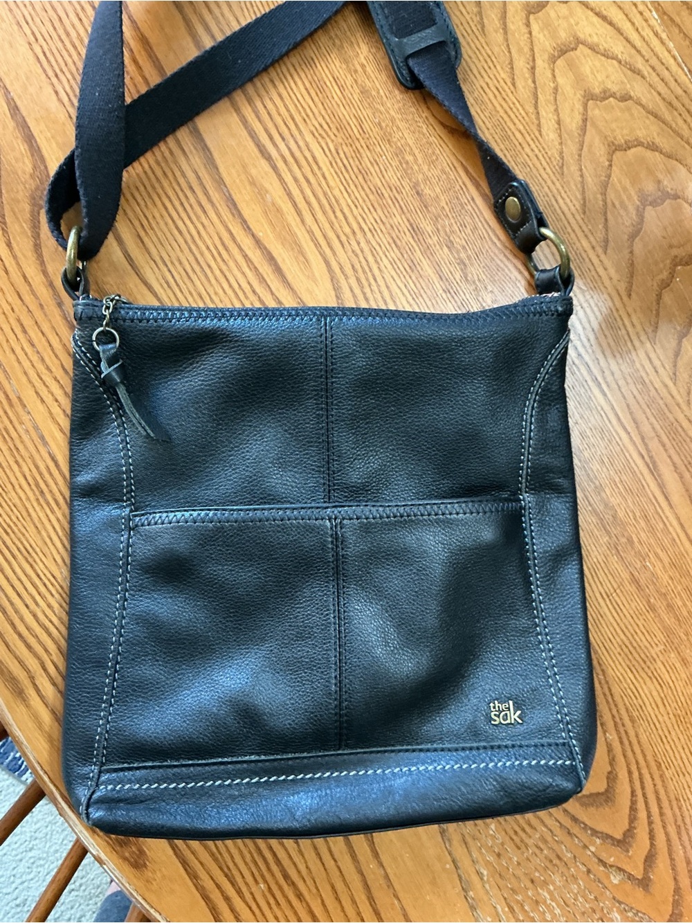The Sak Black Leather Crossbody Bag